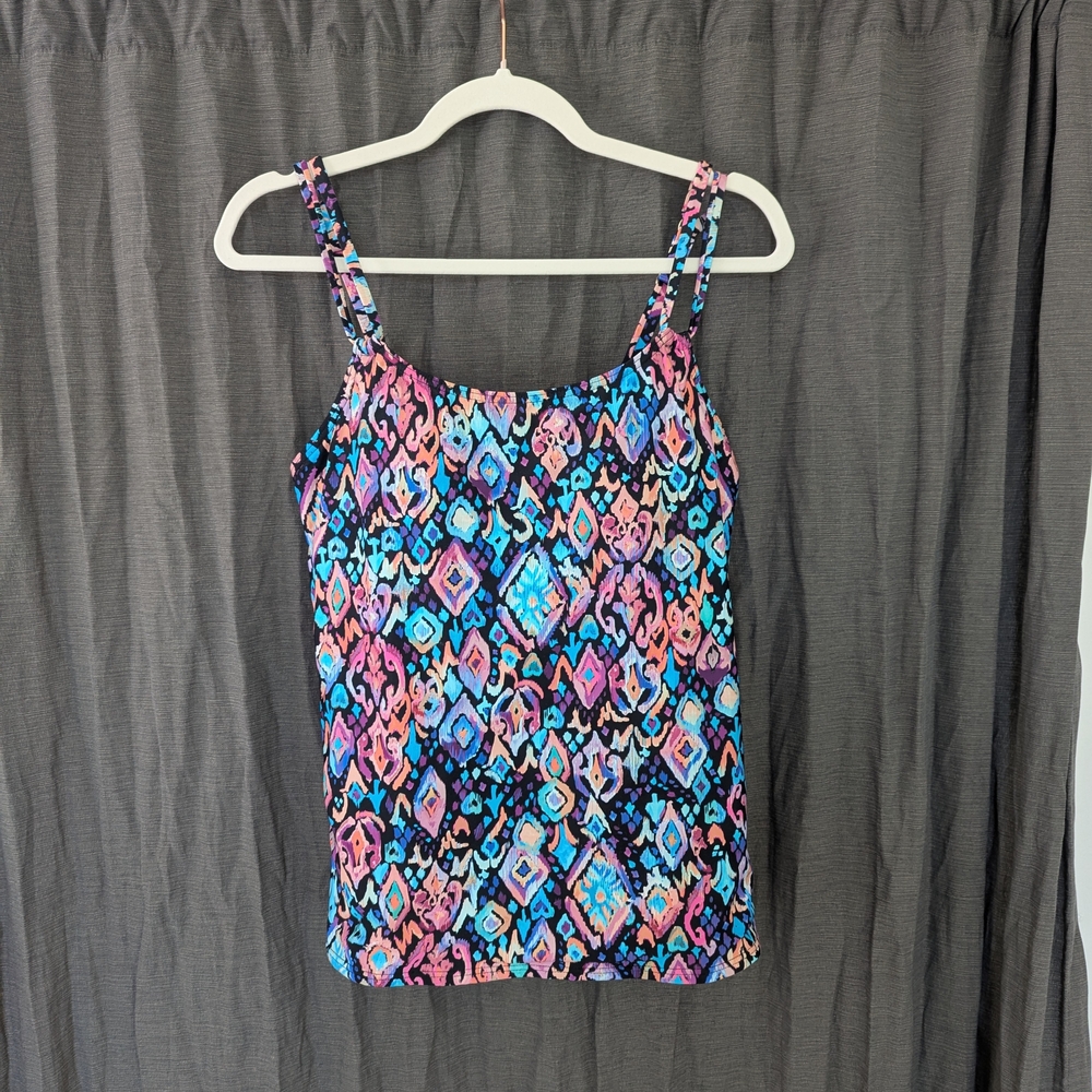 Vibrant Geometric Print Swim Camisole